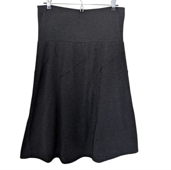 prAna Daphne Skirt Knee Length Charcoal Grey Cotton Blend Women's size Small - Picture 2 of 13